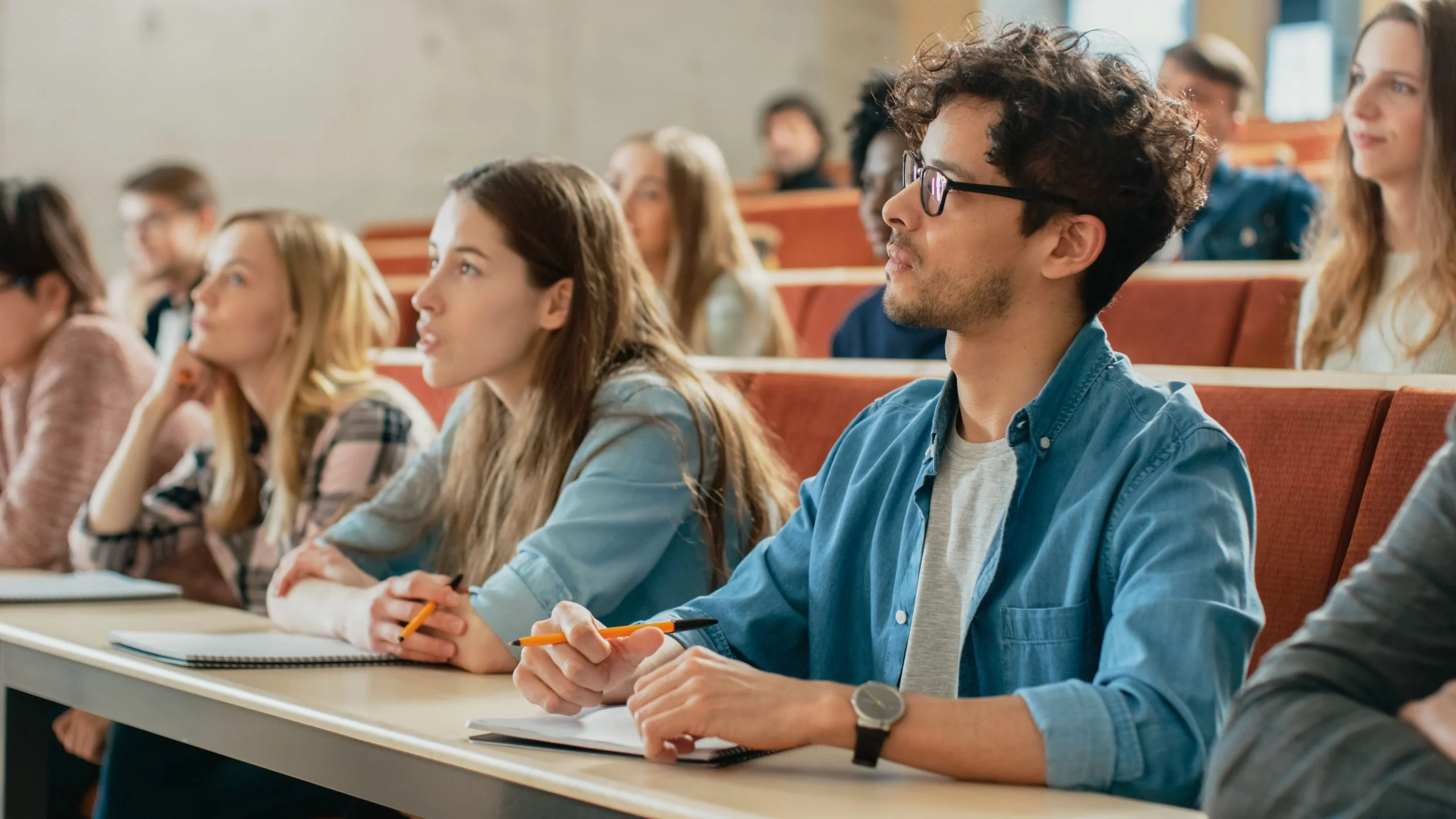 People learning in class