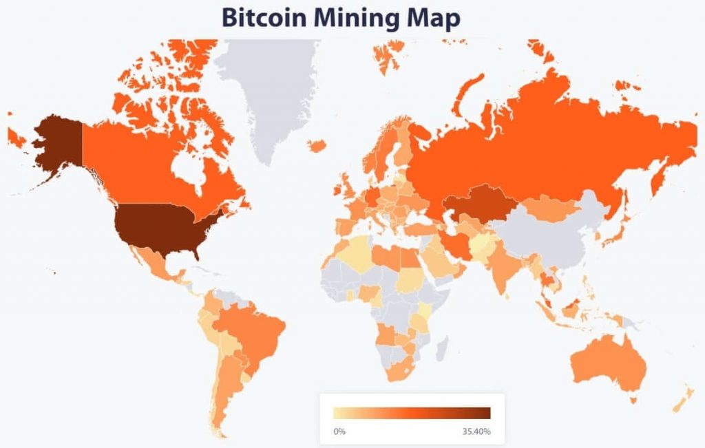 Bitcoin mining map