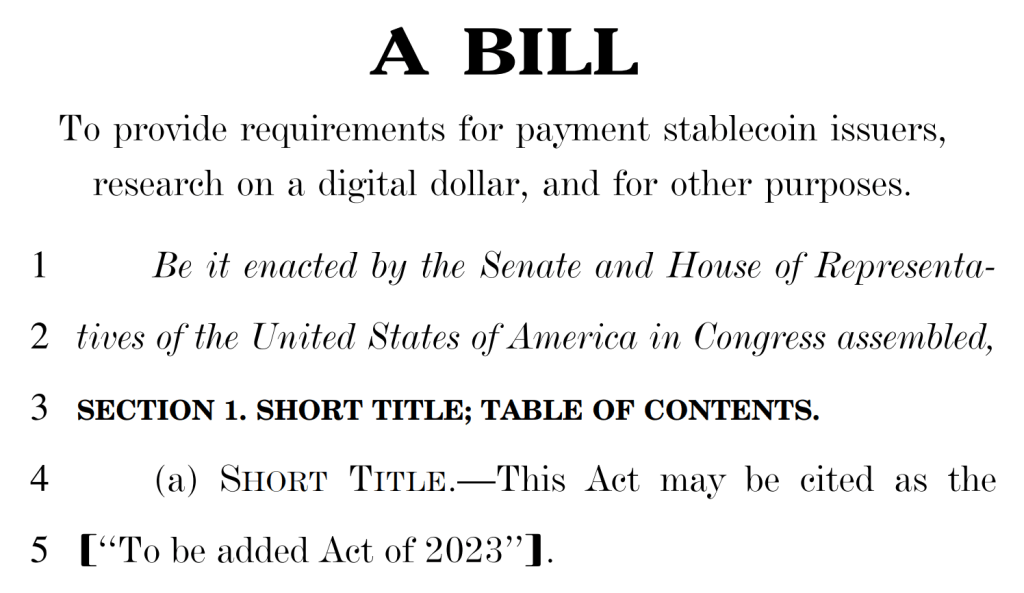 The U.S. Stablecoin Bill